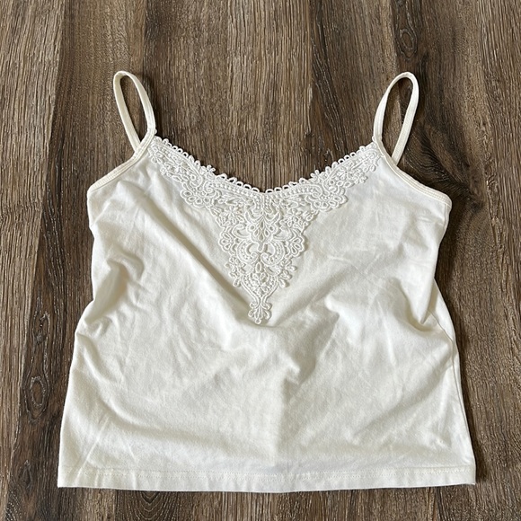 Vintage Tops Vintage Y2k Isabella Bird White Lace Cami Tank Top — free download